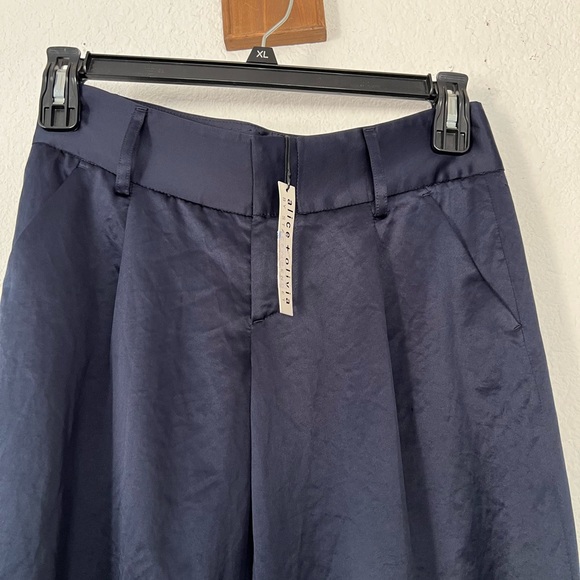 NWT Alice+Olivia wide leg shimmer satin pants 2. - Picture 6 of 16